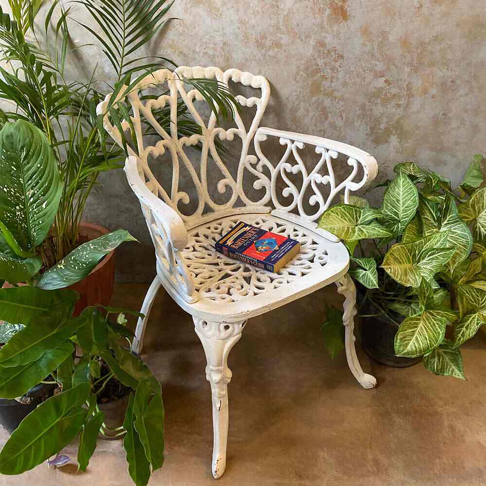 cast iron garden chairs with arms