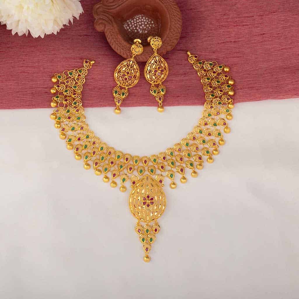 Latest gold chain set designs with price online