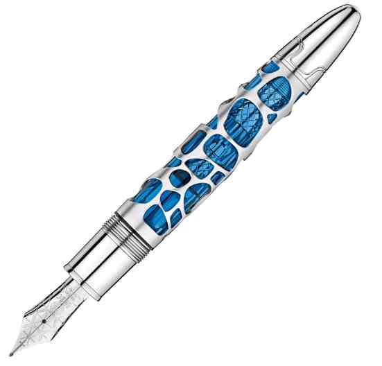 Montblanc blue fountain pen hot sale