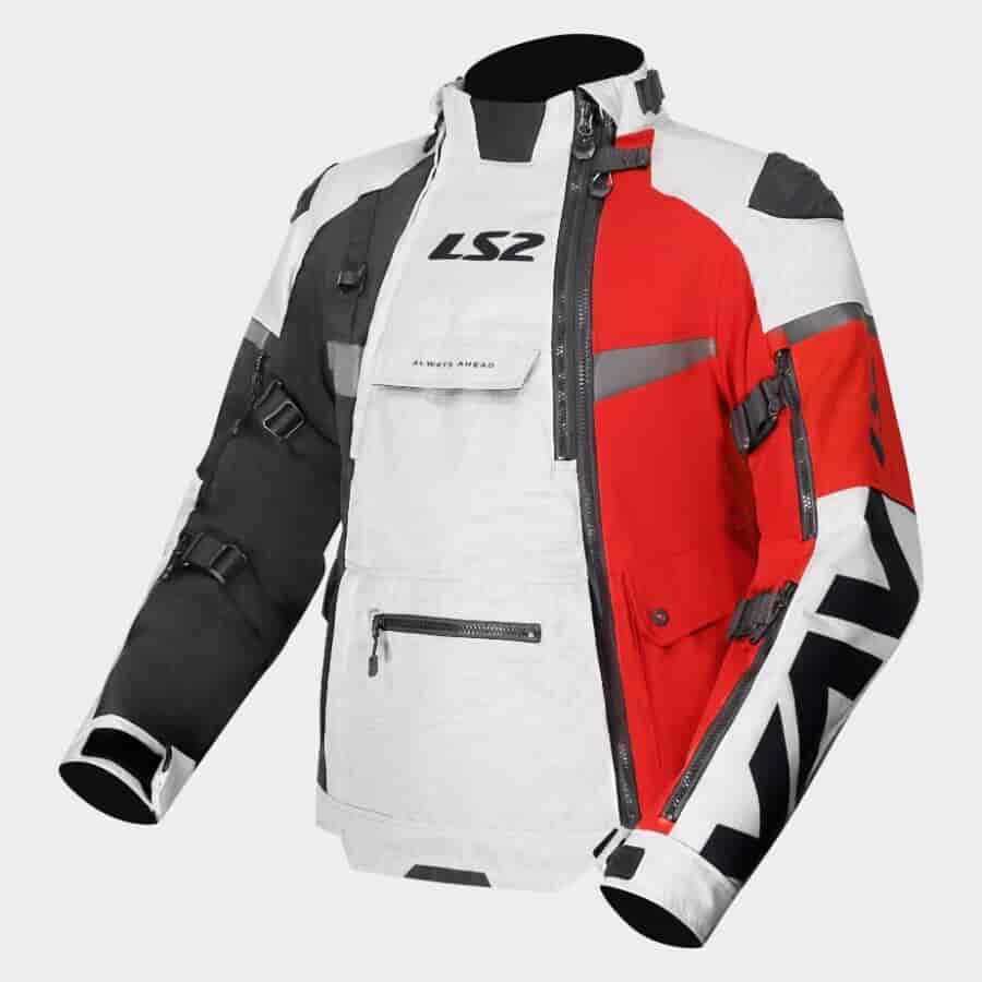 LS2 JACKET X-MASTER MAN BLACK GREY RED ( M  )