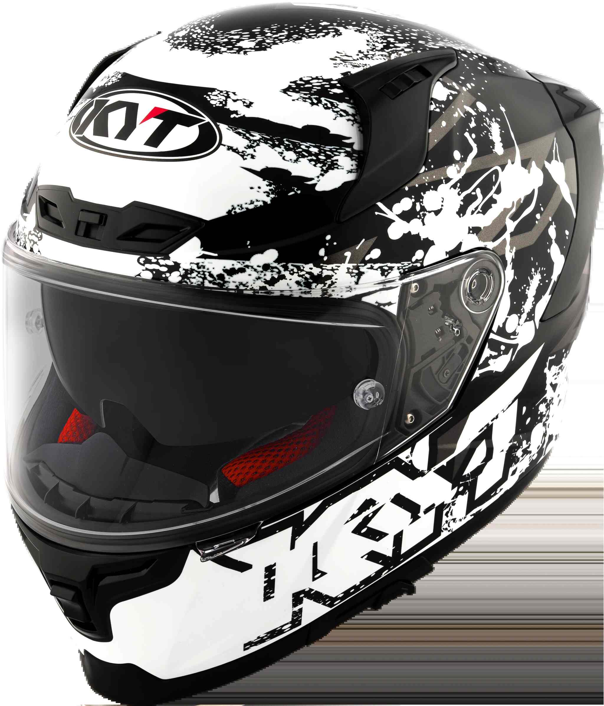 KYT Striker 2V Neutron Gloss Black White Helmet (M)