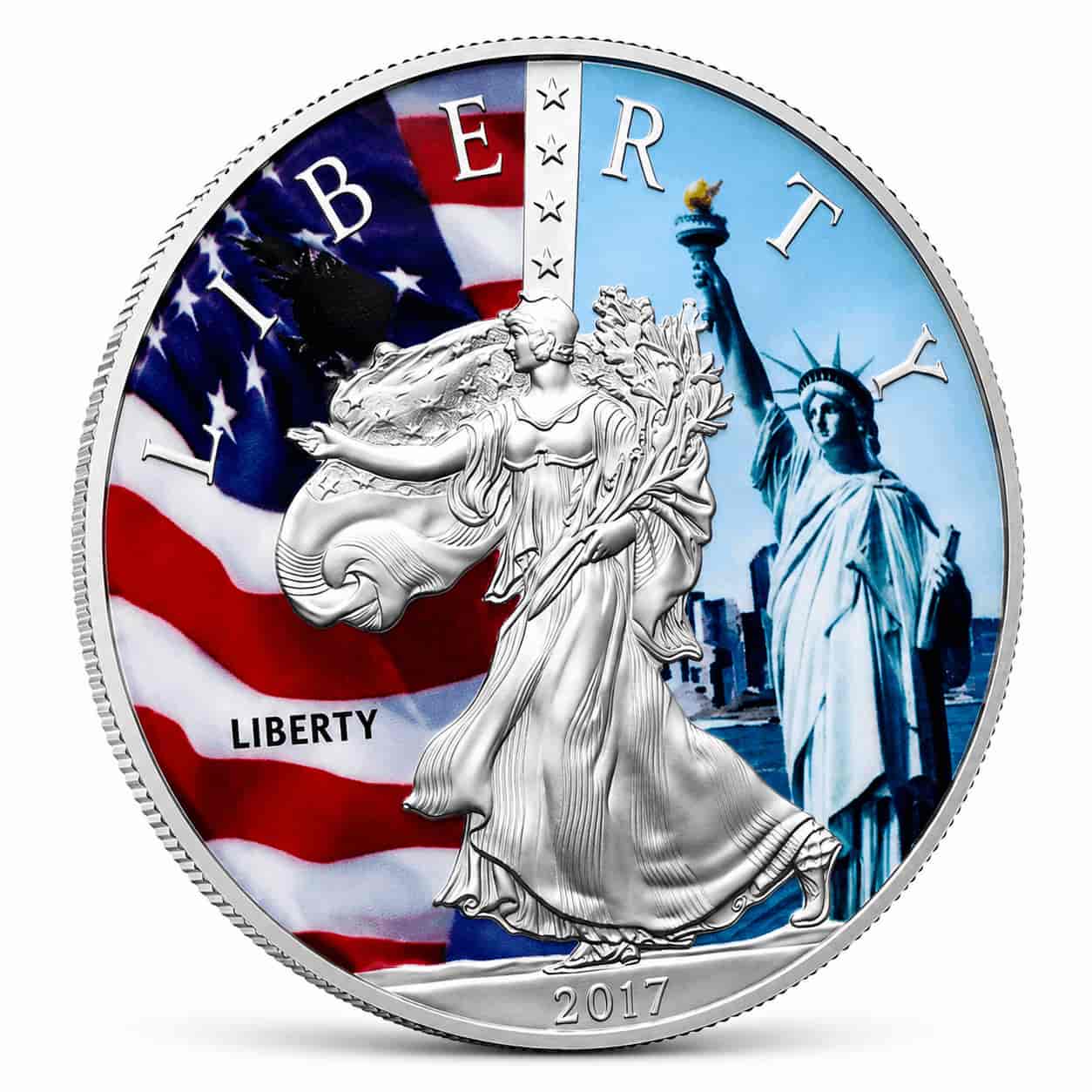 2017 American Liberty Silver-Plated Colorized Commemorative