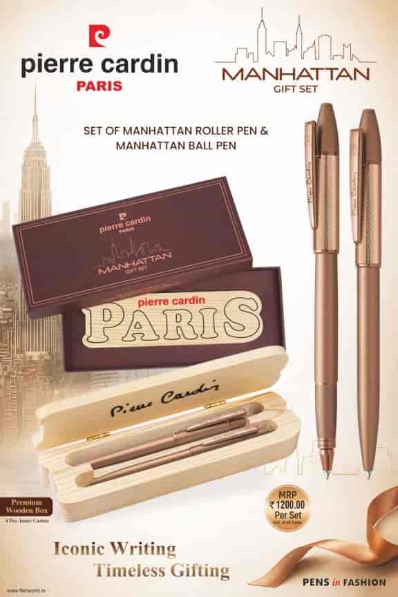 Pierre Cardin Manhattan Gift Set | Rose Gold Pen With Wooden Box