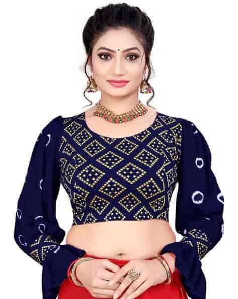 Xs Size Navy Print Tops - Get Best Price from Manufacturers