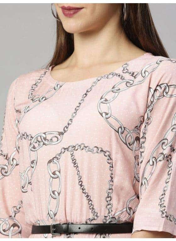 Neeru's NK2047 Rayon Fabric Tunic (Peach)