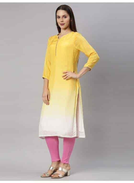Neeru's NK57 Muslin Fabric Tunic (XL, Mustard)