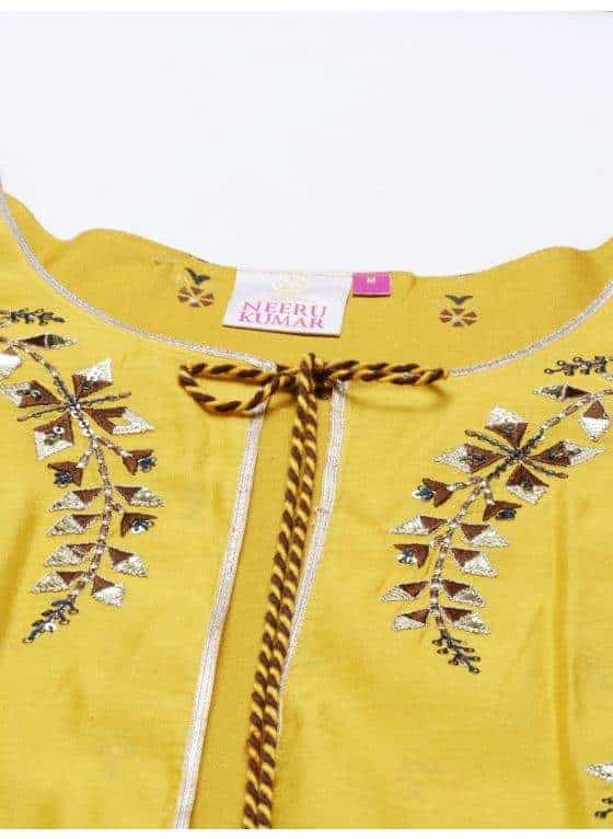 Neeru's RPM0067 Chanderi Fabric Tunic (Mustard)