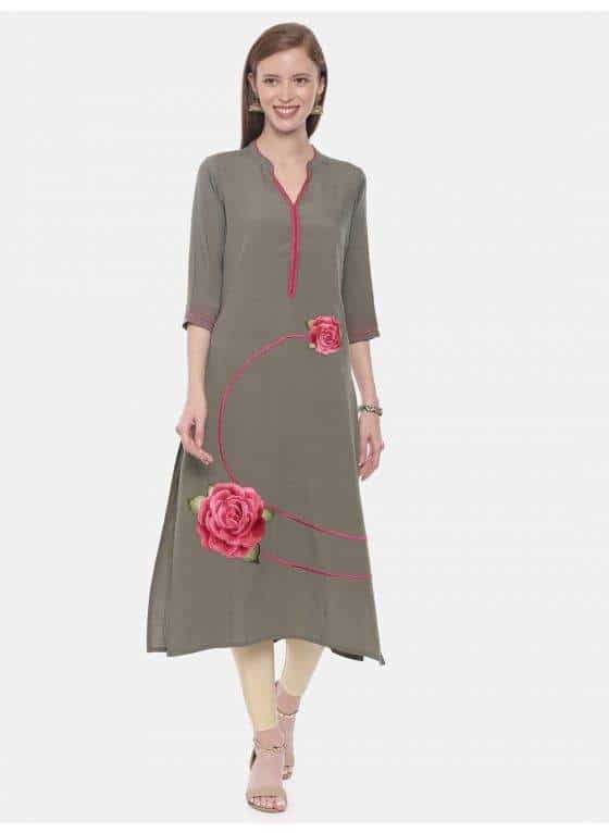 Neeru's 4050VL115 Cotton Fabric Tunic 34 (XXL, Red)