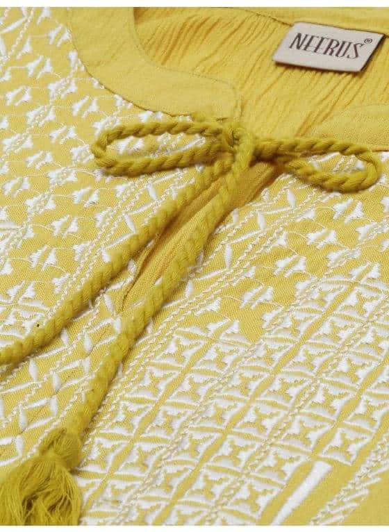 Neeru's 4449KZ830 Chiffon Fabric Tunic (Yellow)