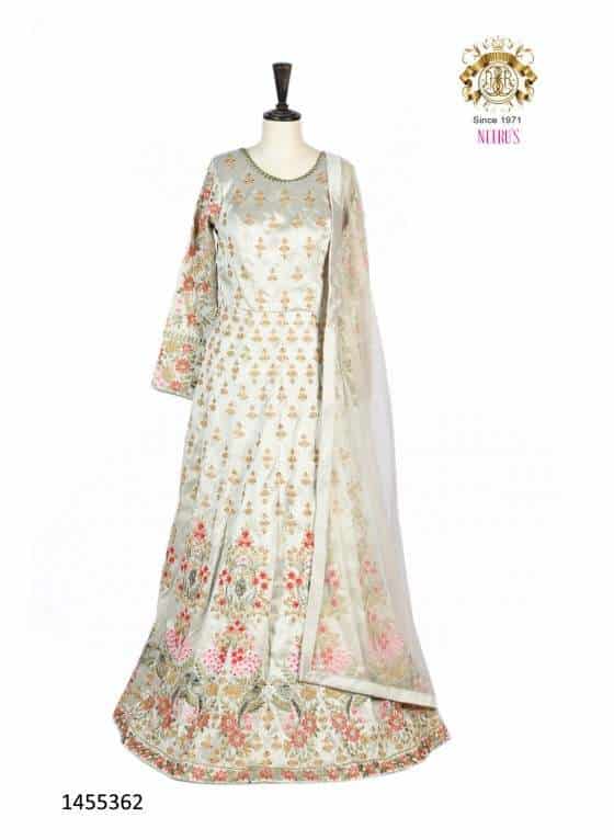 Neeru's Womens L Silk Fabric Gown (Grey)
