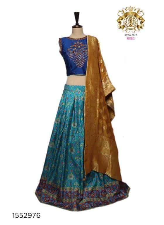 Neeru's Womens Model Fabric Ghagra Set (Royal Blue)