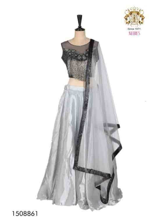 Neeru's Womens Tissue Fabric Ghagra Set (Grey)