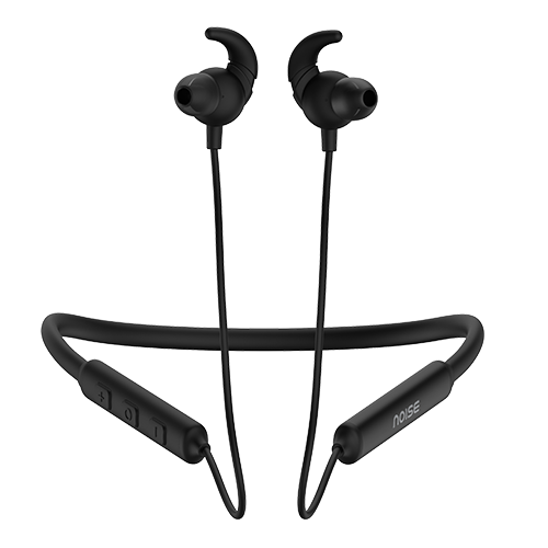 Noise tune active bluetooth neckband earphones with mic stealth black 2025