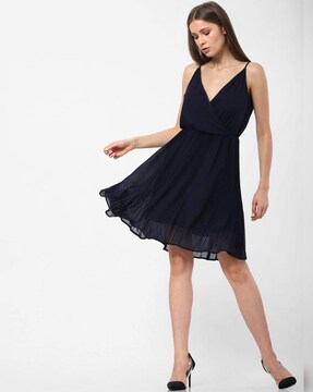 only navy blue dress ONLY - One Shoulder Midaxi Dress - Women - Polyester - 10 US