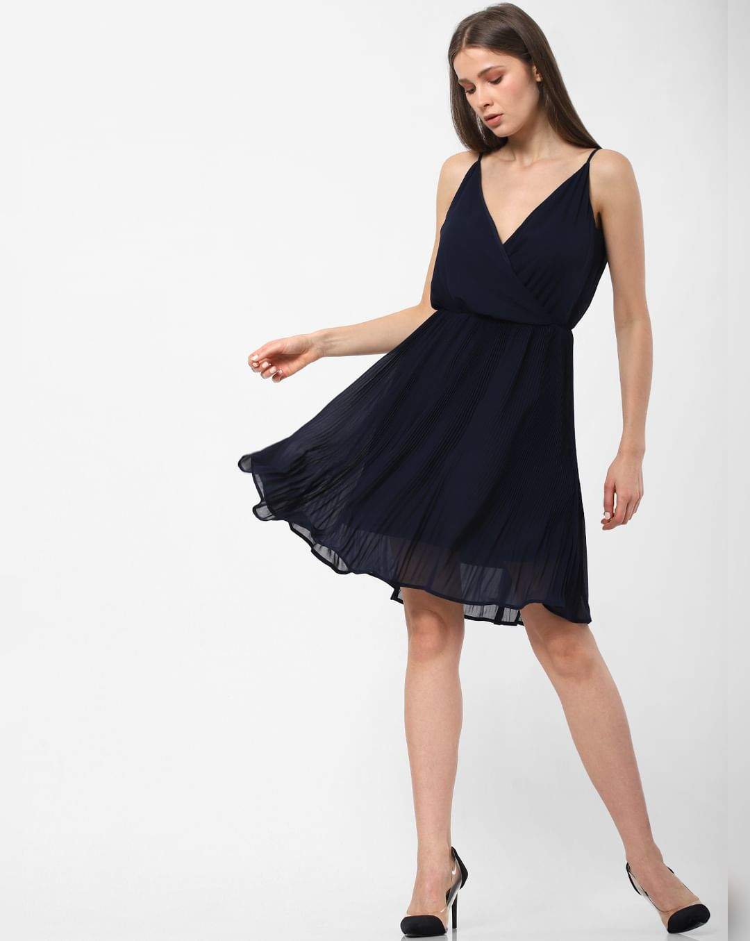 only navy blue dress ONLY - One Shoulder Midaxi Dress - Women - Polyester - 10 US