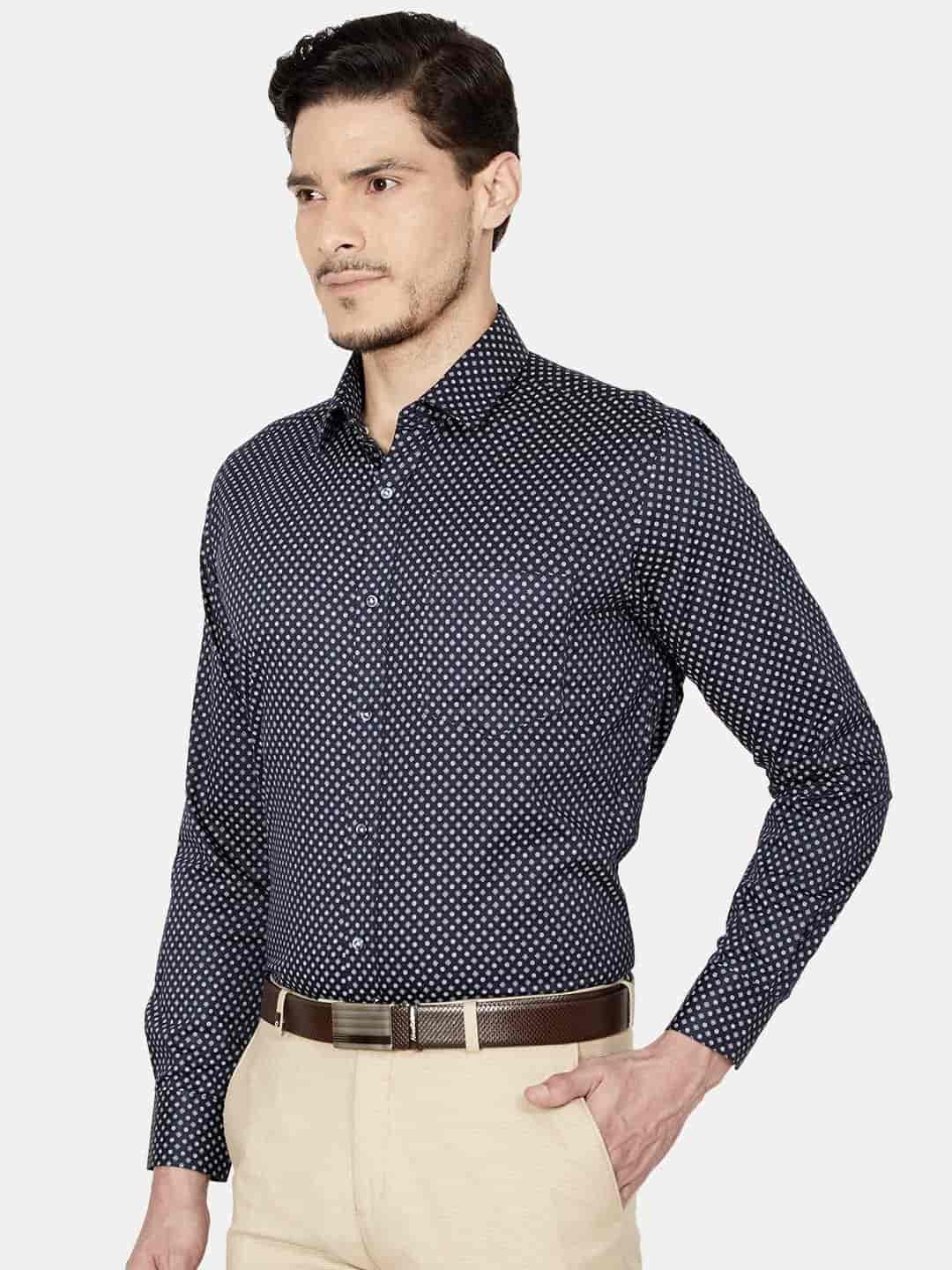 Oxemberg Men'S Cotton Slim-Fit Formal Shirt (OPSl6565F, Navy Blue)