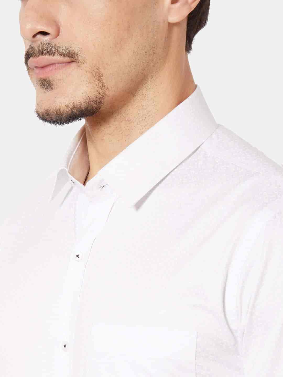 Oxemberg Men'S Cotton Slim-Fit Formal Shirt (OPSl6669F, White)