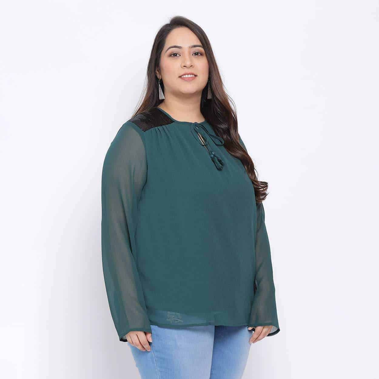 Oxolloxo Green Plus Size Top Get Best Price from Manufacturers