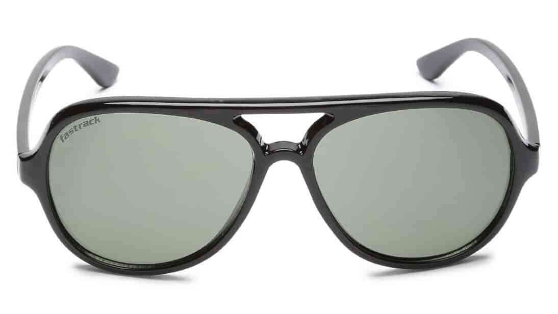 Fastrack P358BK2 Full Rim Oval Unisex Sunglass (Free Size, Black)