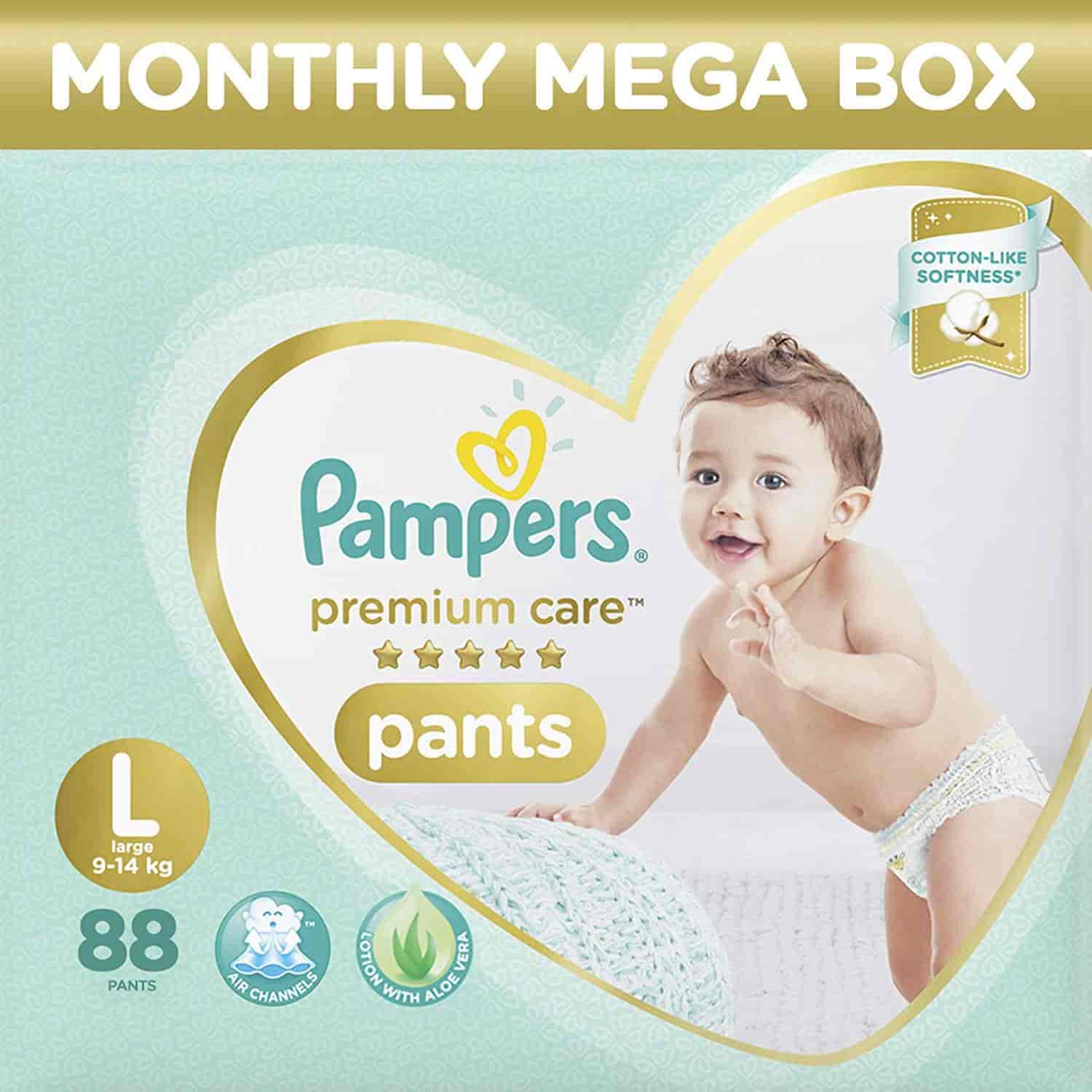 Pampers Premium Care Pants Diapers Monthly Box Pack (Large, Pack of 88)