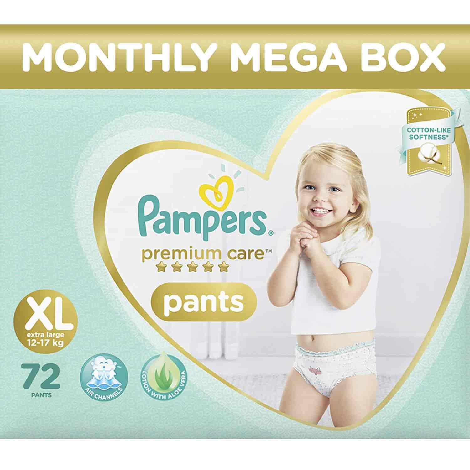 Pampers Premium Care Pants Diapers Monthly Box Pack (X-Large, Pack of 72)