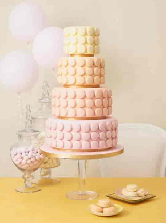 7th Heaven Pastel Macaron Wedding Cake