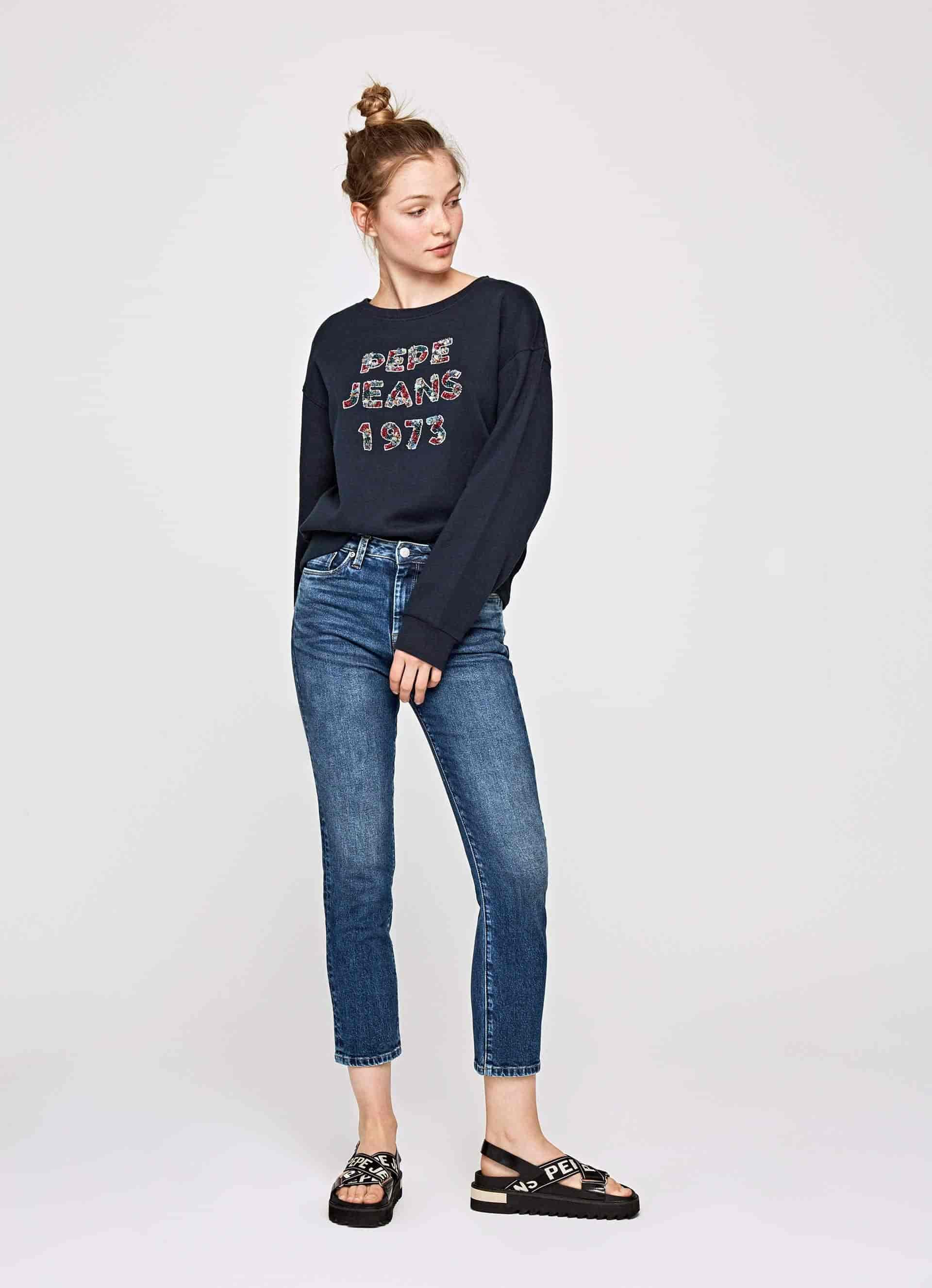 Pepe Jeans Victoria Slim Fit Mid Waist Jeans (Denim, PL203203CP1)