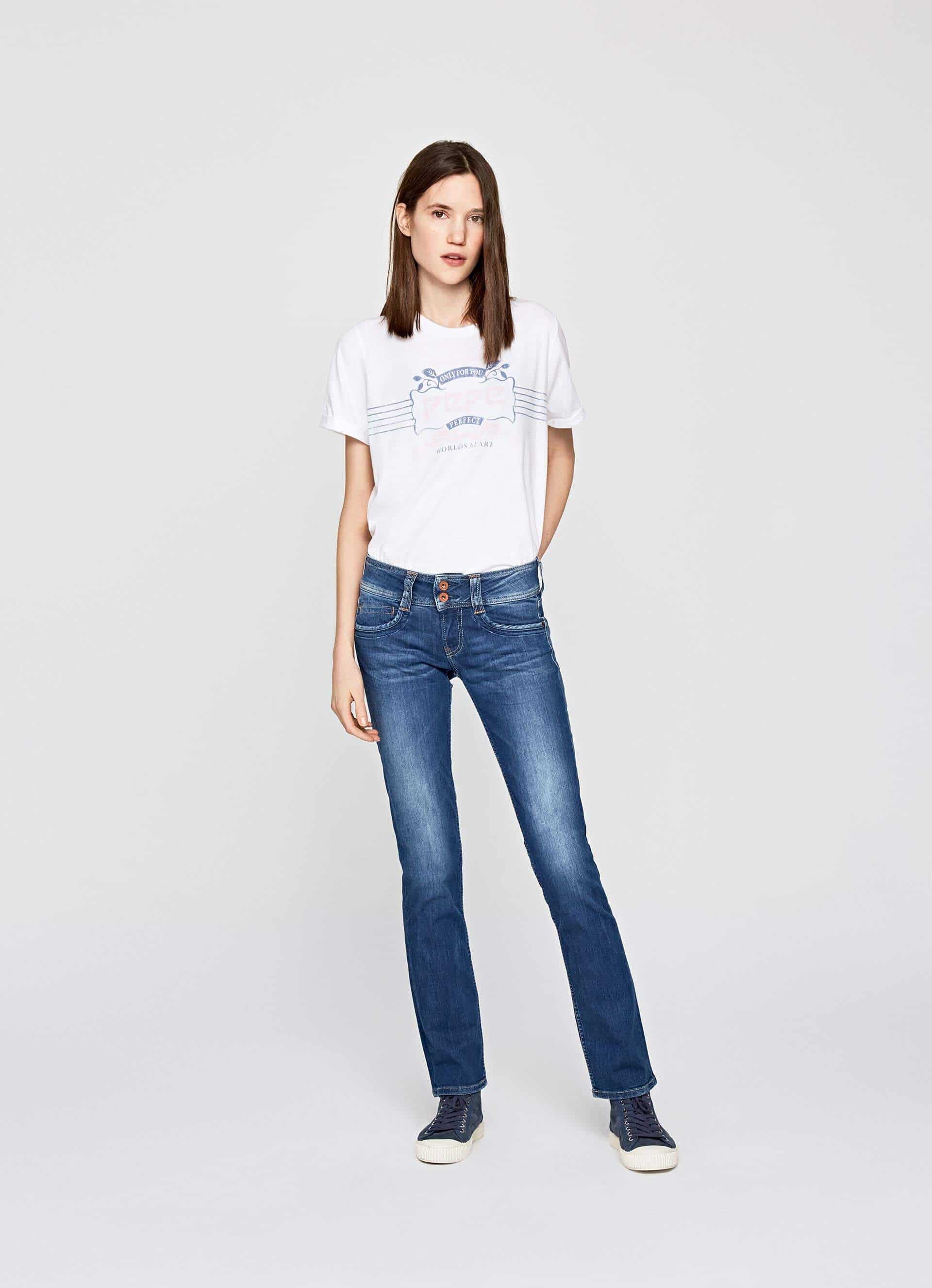 Pepe Jeans PL201157D45 Women Soho Skinny Fit Mid Rise Waist Denim Jeans (29, Blue)