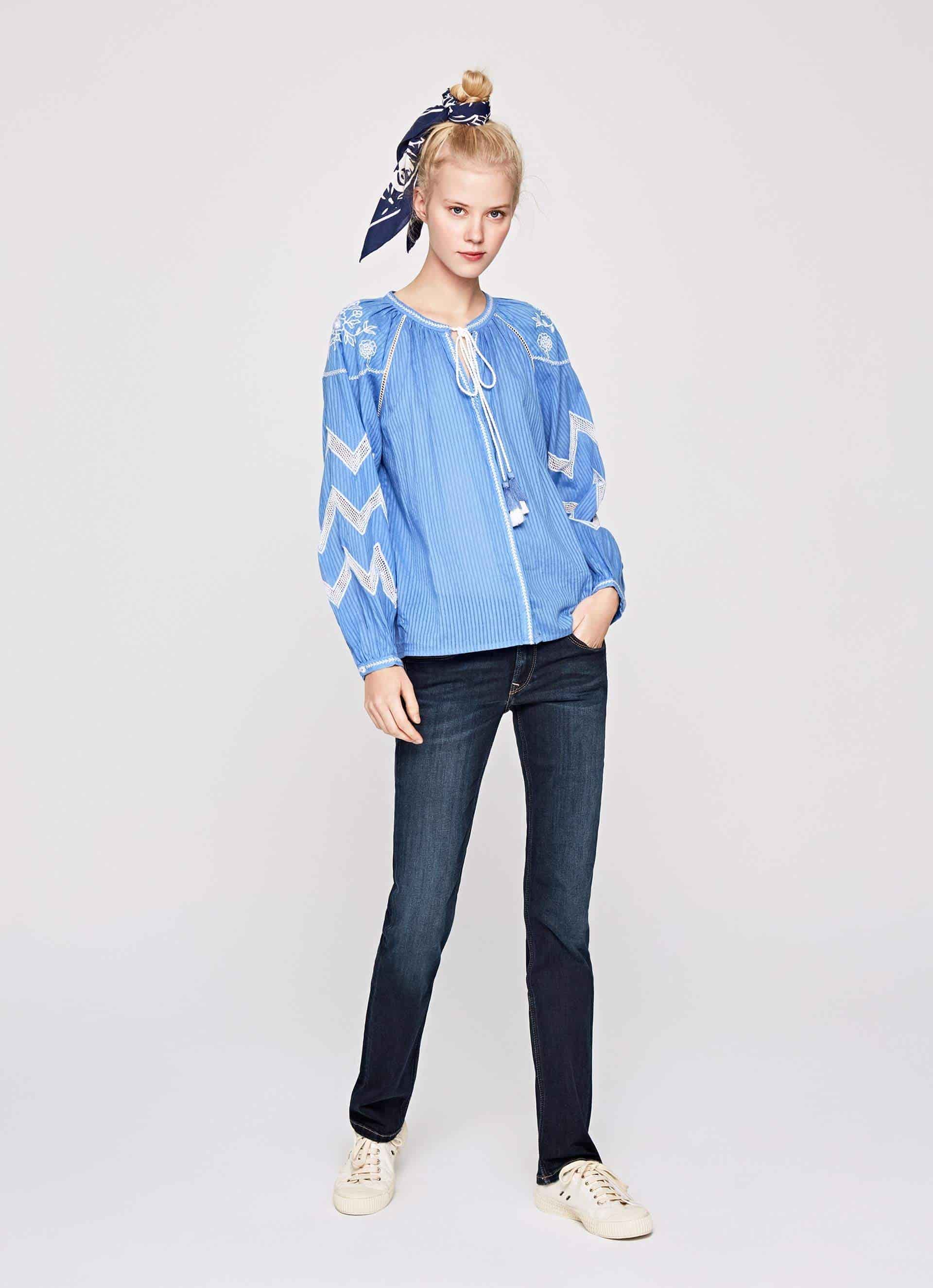 Pepe Jeans PL201660H06 Cotton Elastane Women Venus Straight Fit Low Rise Waist Denim Jeans (33)