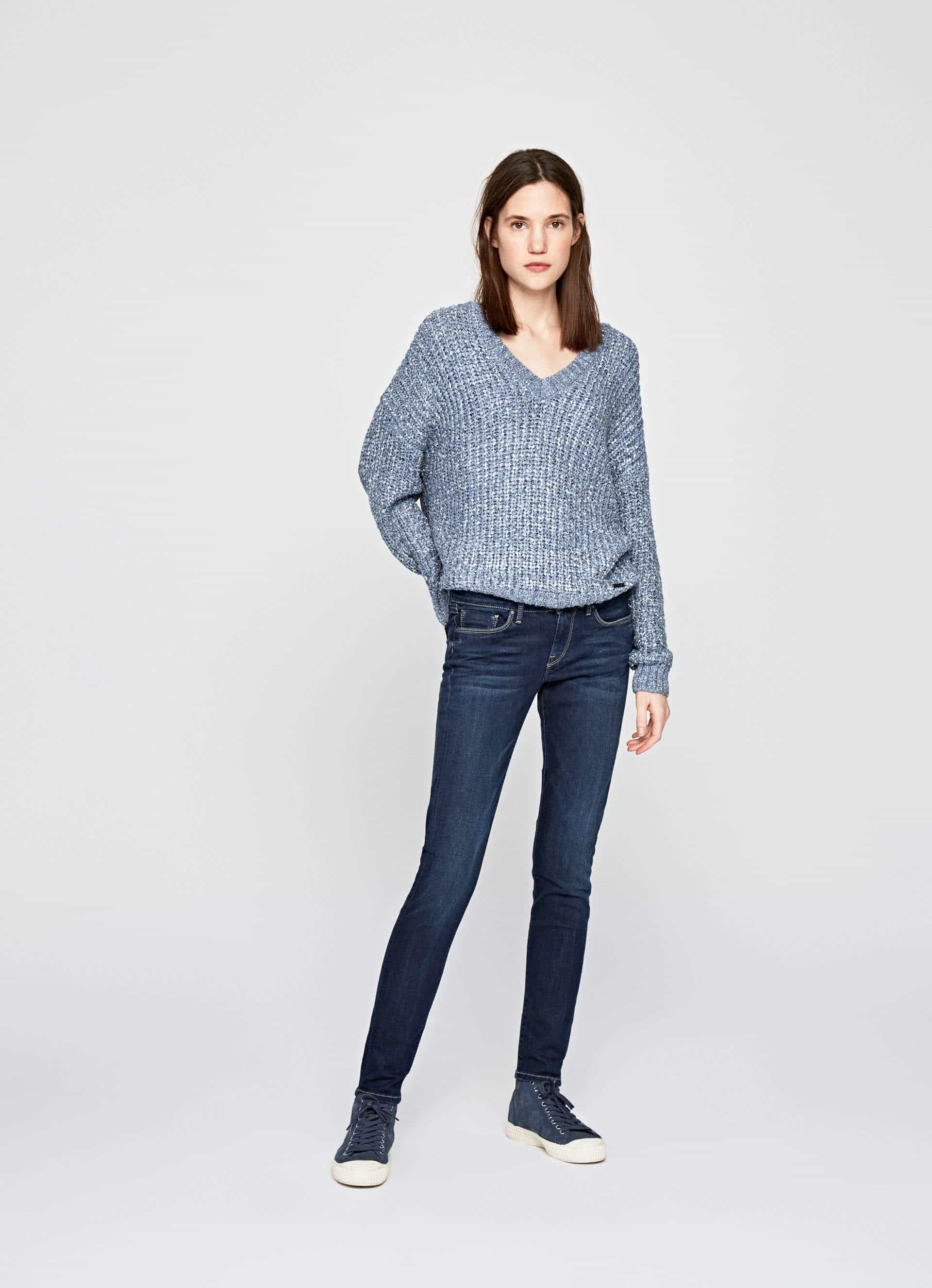 Pepe Jeans Callen Mix Relaxed Fit Regular Waist Women's Jeans (Blue, 31, PL201040H45)
