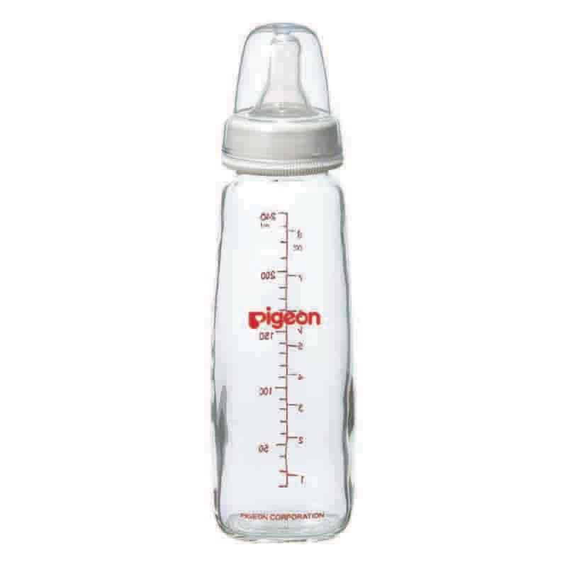 Pigeon 280 Peristaltic Nursing Bottle Glass 240 ml (White) Nipple M