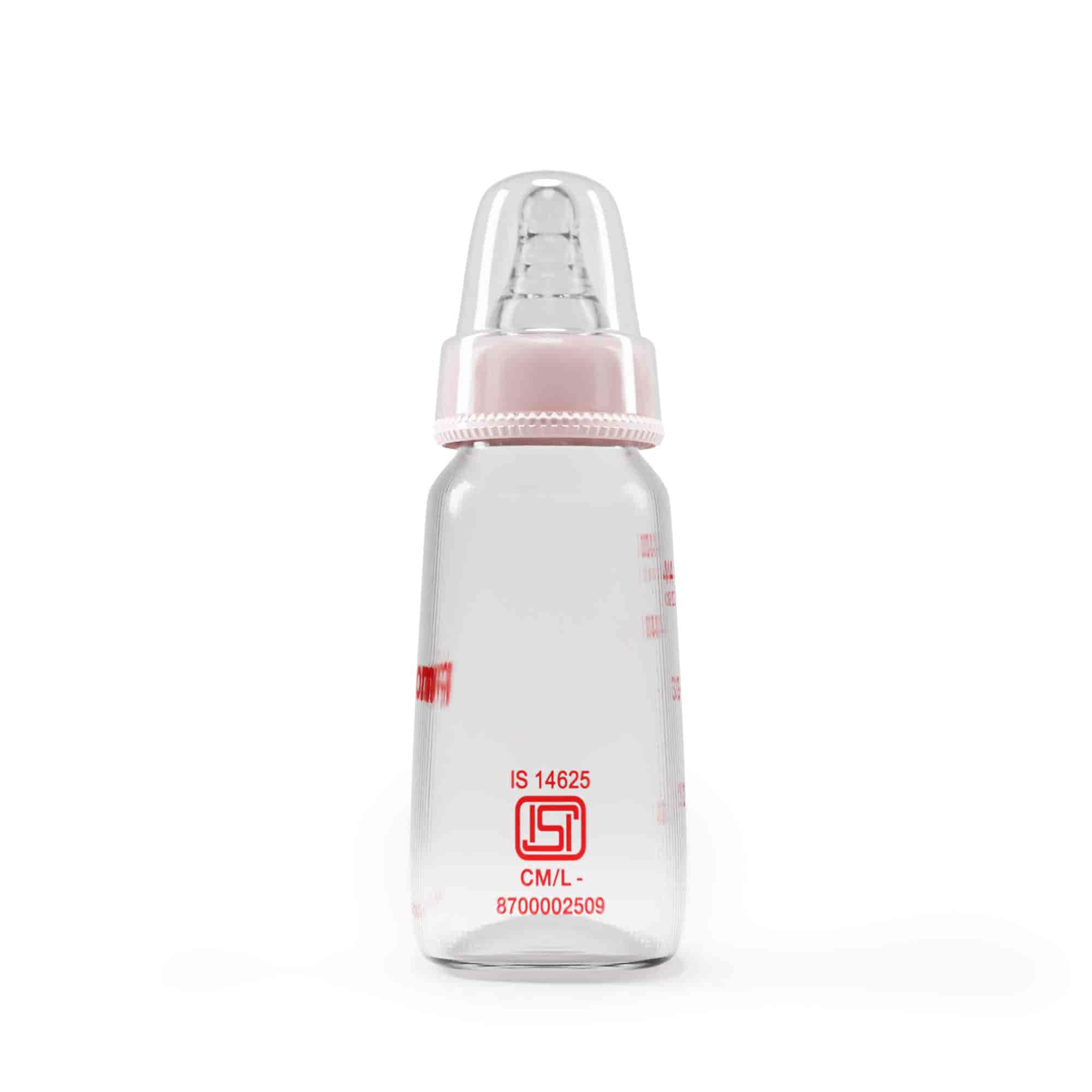Pigeon 78689 Glass Feeding Bottle 120 ml Pink With Add Nipple S