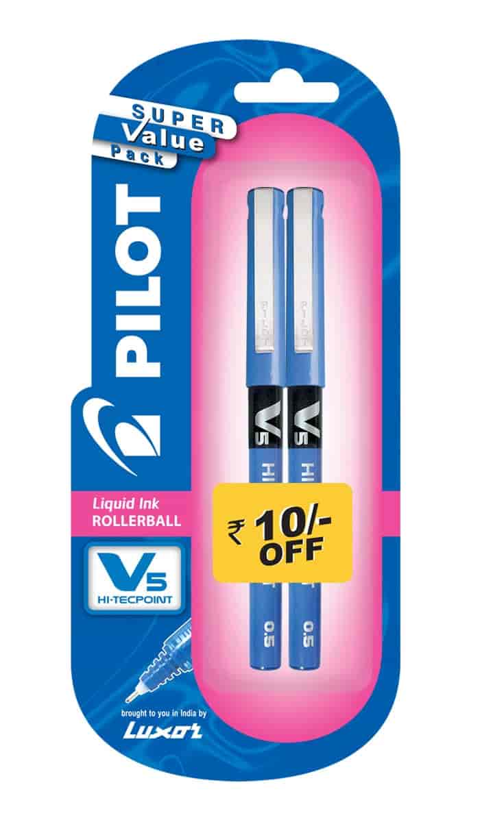 Pilot V5 Pen Pack Of 2 Blue Pen [9000014714]
