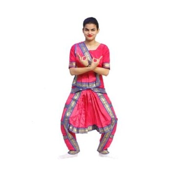 open lace back dress The Dance Bible Pink Green Readymade Silk Bharatanatyam Dance Dress for  Girls