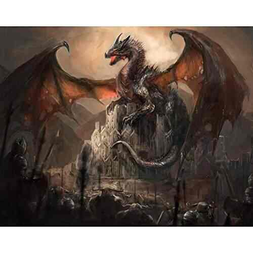Buy Pitaara Box War With The Dragon On Castle Canvas Painting Mdf