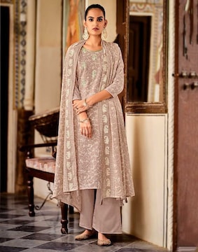 white christmas dresses Cotton Unstitched Pakistani Dress Material with Chiffon Dupatta – Stilento