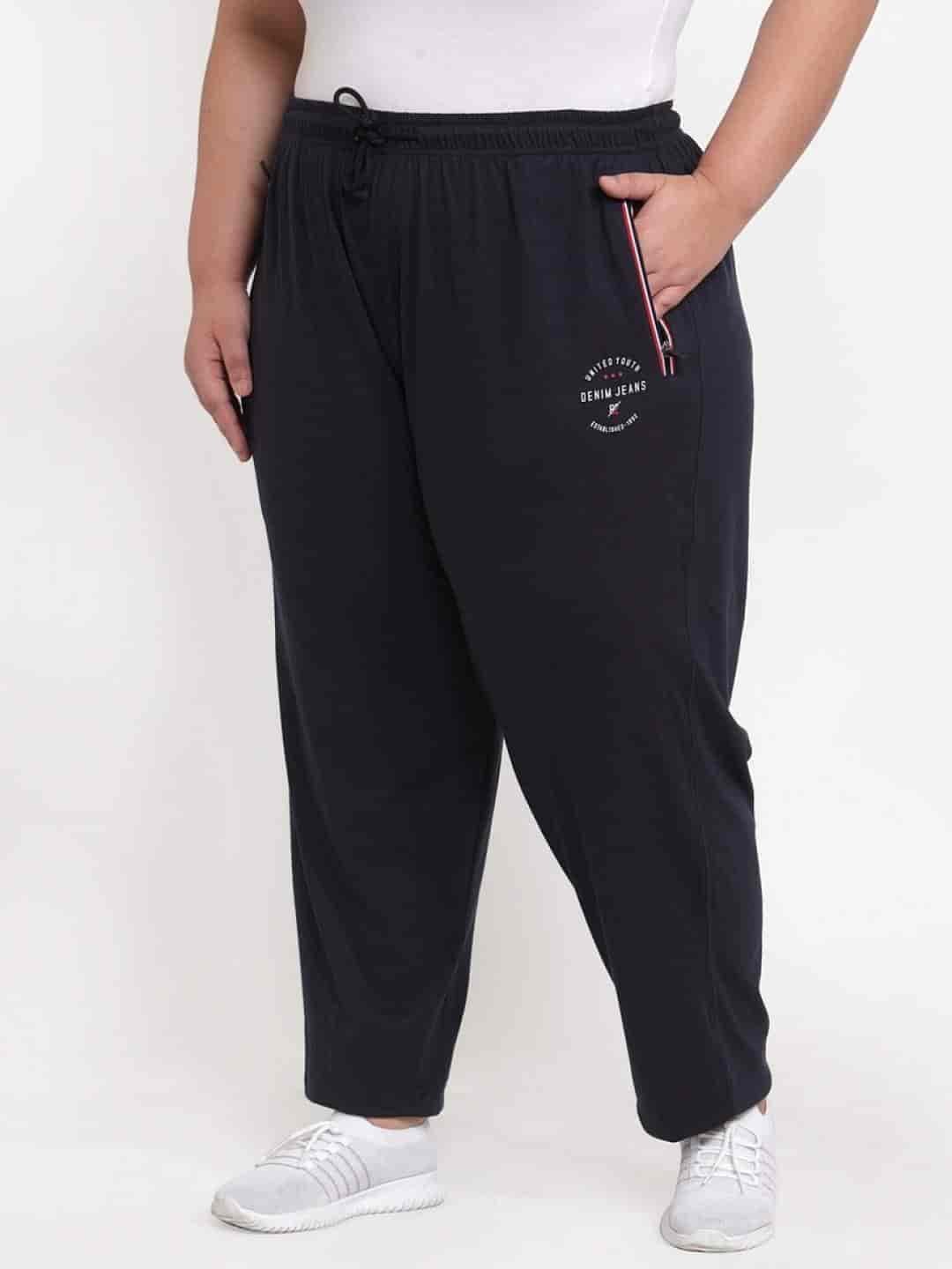 plusS Womens Navy Blue Solid Track Pants (LPJ7785/Navy, Size 3)