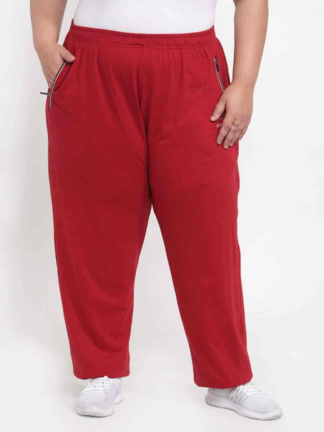 plusS Womens Red Solid Straight-Fit Track Pants (LPJ7785/Salsa, Size 3)