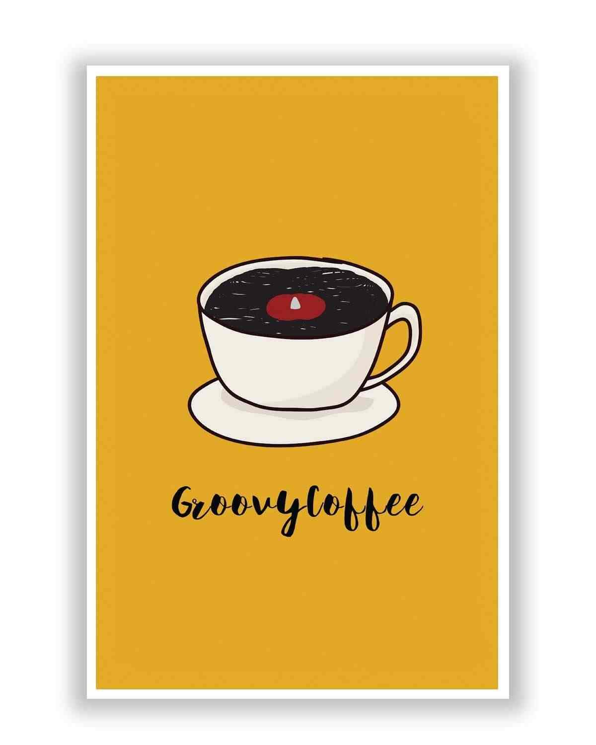 Buy Posterguy Groovy Coffee Illustration Minimalist Illustration Poster Features Price Reviews Online In India Justdial