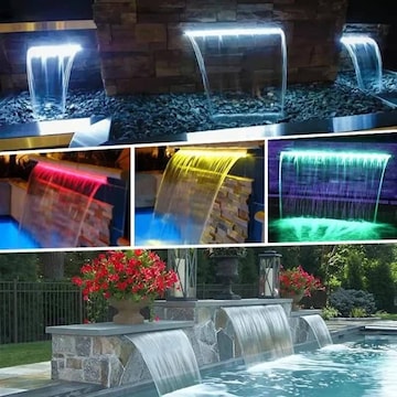 SUMMERBUDDY Pool Fountain For Above And In-Ground Pools, Adjustable Dual Spray Waterfall Sprinkler Cooler For Pool, Swimming Pool Spa Water Fountain
