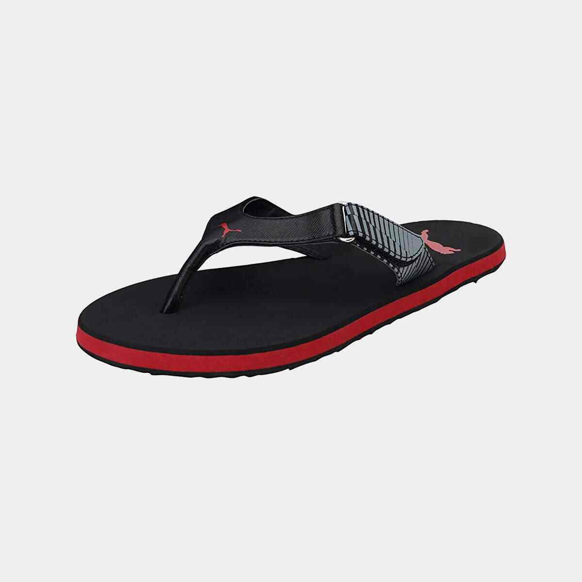 Puma red and black slippers store