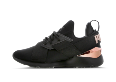 Puma muse 2 deals satin strap black metallic