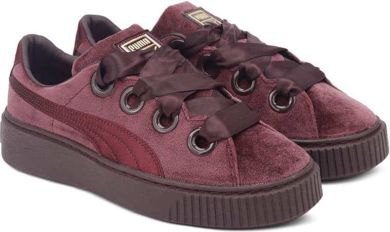 PUMA Women's Platform Kiss Velvet Wn s Winetasting-Go Running Shoes (Size - 7, Maroon)