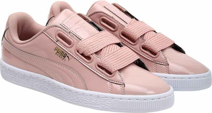 PUMA Womens Basket Heart Patent Wn s Sneakers (Size - 7, Beige)