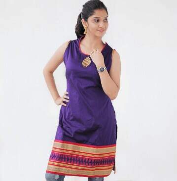 kurti paithani dress design Latest Paithani Dress Material Kurti For Girls