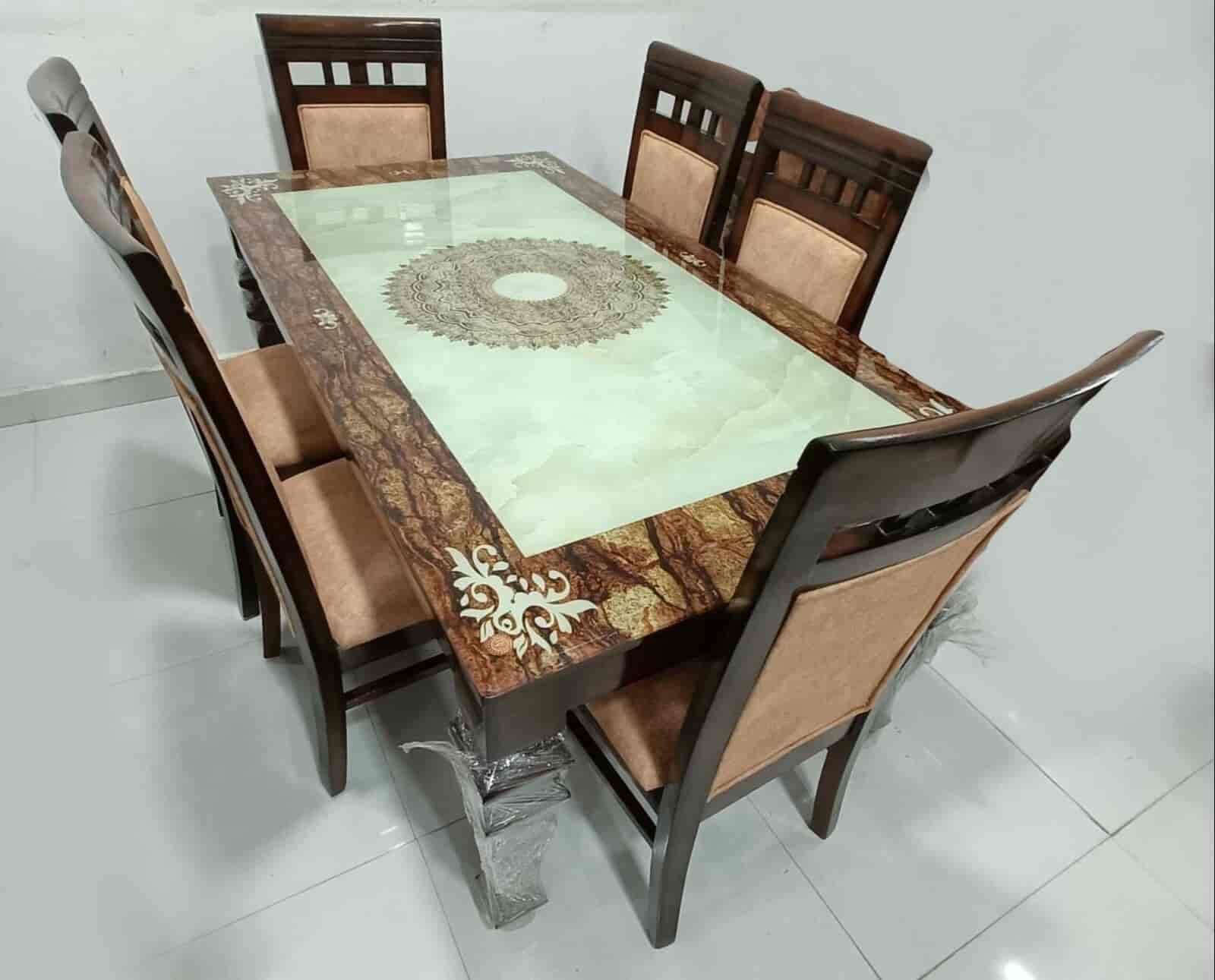 Sagwan wood dining table 6 seater online