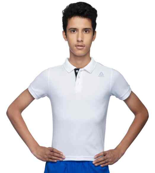 Reebok Kids-Boys Training Core Poly Polo Tee (White, Size - 2XS)