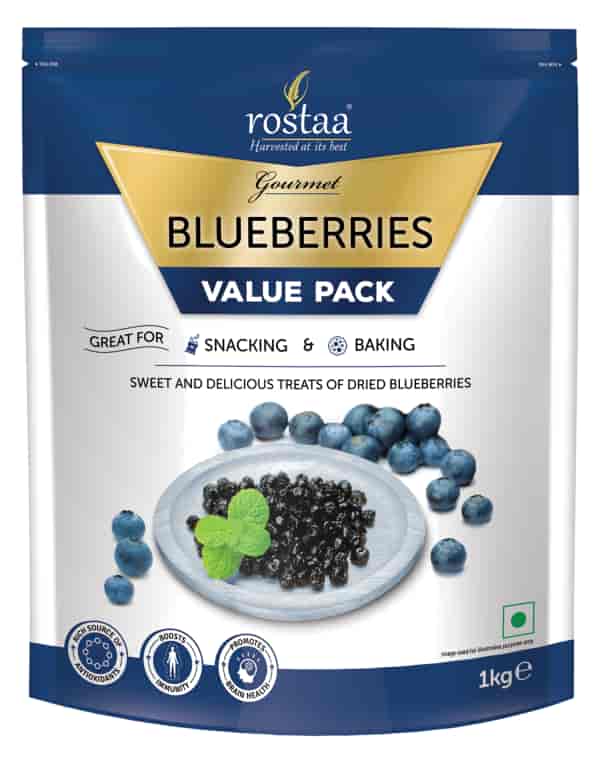 Rostaa Blueberry Sweet and Delicious, 1kg value Pack (Pack of 2)