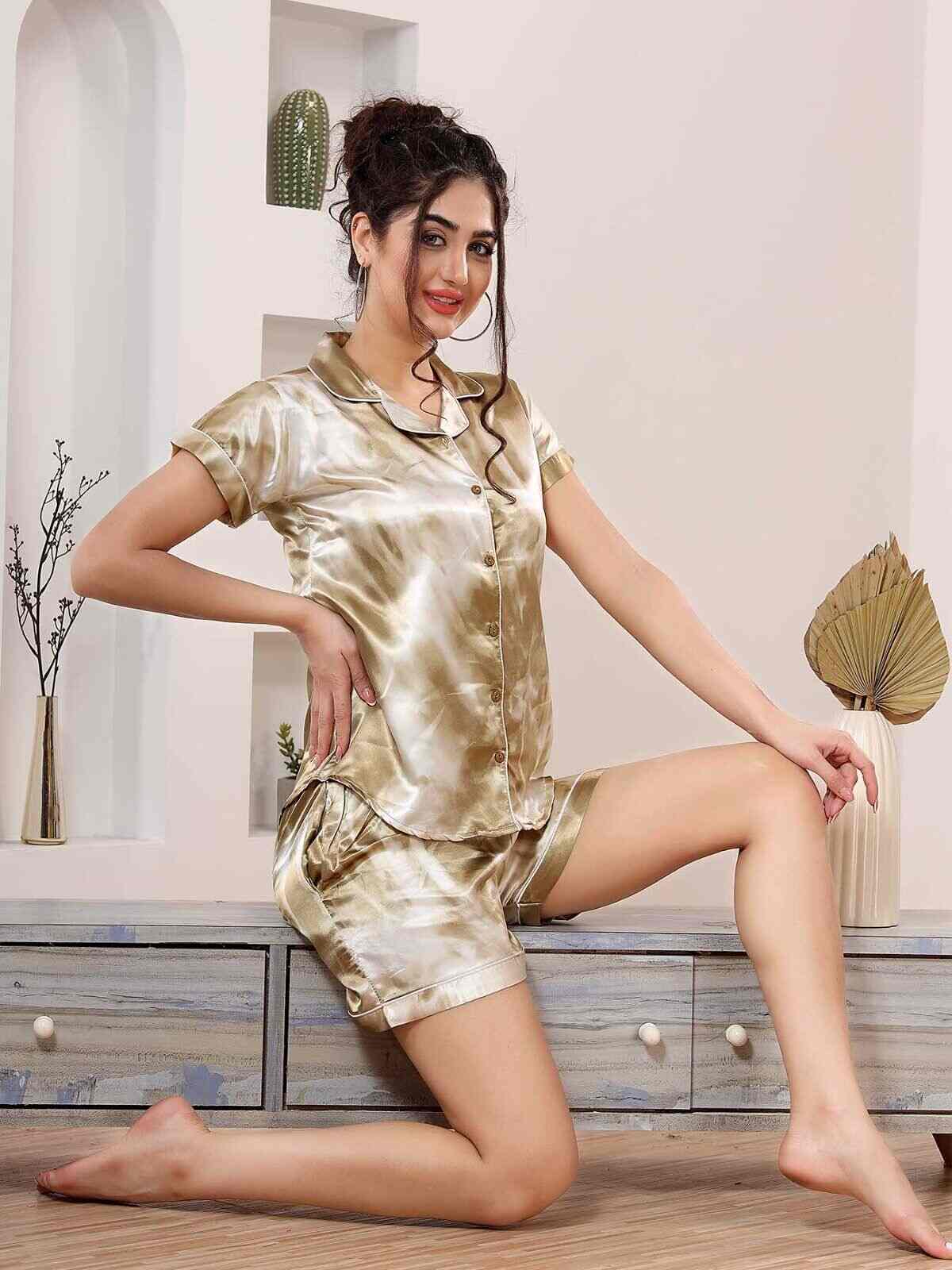 front button night suit