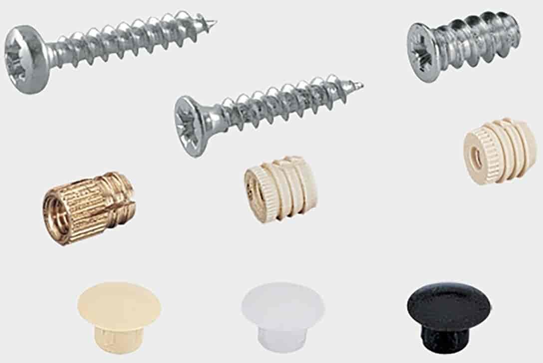 Hettich Screws, Sleeves, Sockets, Cover Caps For Furniture Cabinet